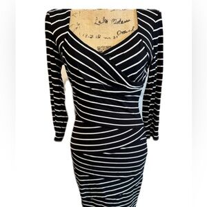 WHBM Instantly Slimming Dress - Stripes - Size 8